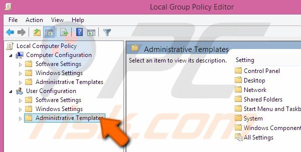 Going to Administrative Templates