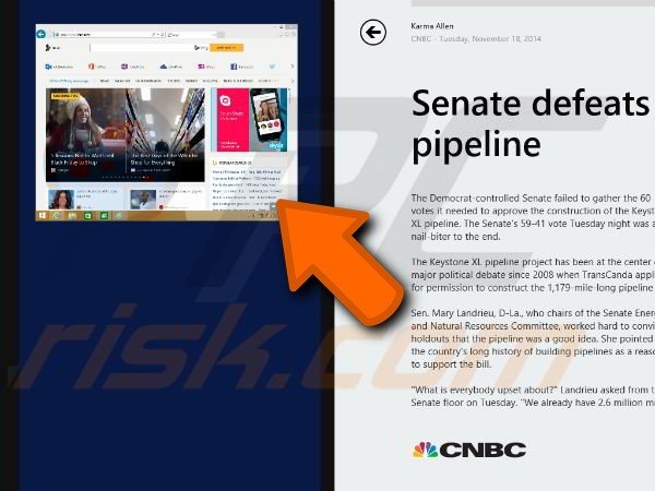How to use Split Screen mode in Windows 8.1 step 3