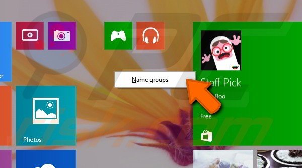 Creating app groups in Windows 8.1 step 5