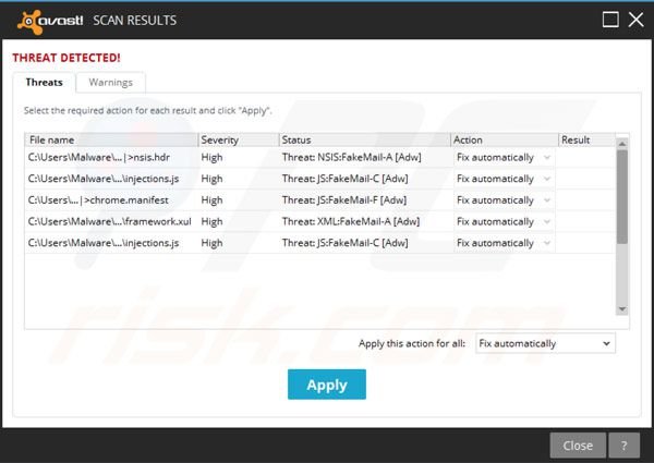 avast! Pro Antivirus 2014 malware test