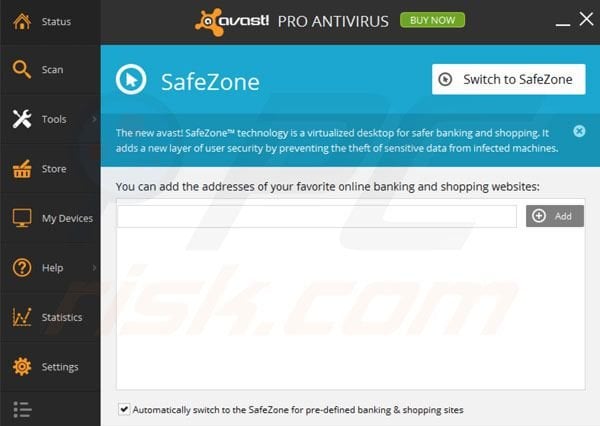 avast! Pro Antivirus 2014 safezone
