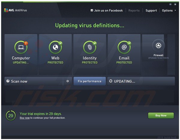 AVG Antivirus 2015 main window