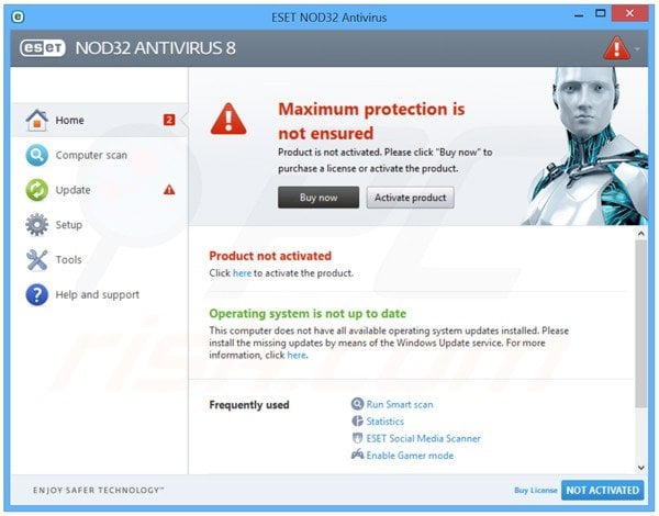 ESET NOD32 Antivirus 8 main window