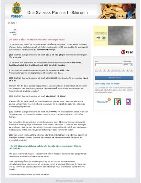 Den Svenska Polisen IT-Sakerhet scam