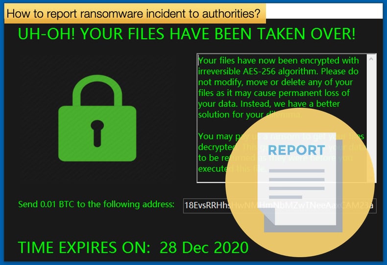 reporting ransomware incidents to authorities