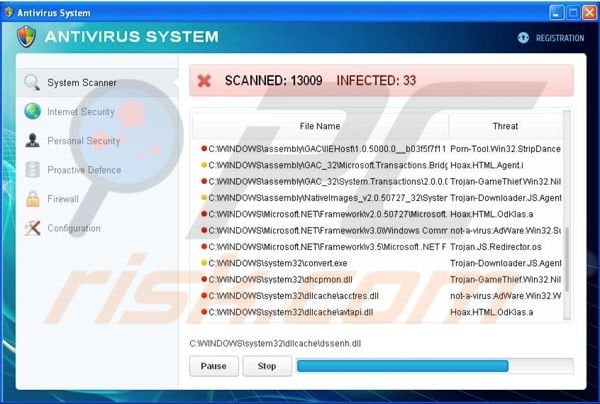 Antivirus System rogue security program
