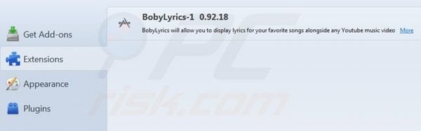 Boby Lyrics removal from Mozilla Firefox