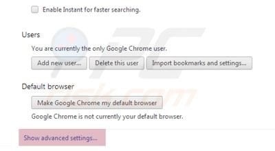 Google Chrome Advanced Settings