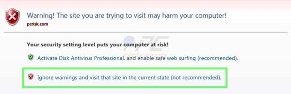 Disk Antivirus Professional browser hijacker
