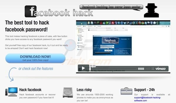 Facebook password hack scam