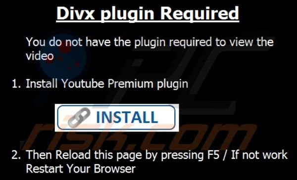 Fake divx plugin spreading malware sample 2