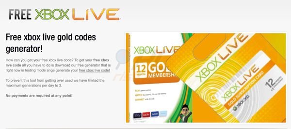 Free xbox live gold codes generator scam