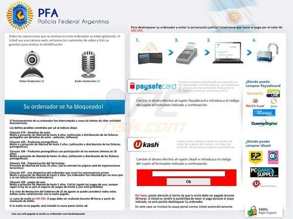 Policia Federal Argentina Ukash virus