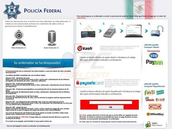 Policia Federal Ukash Virus (Mexico)