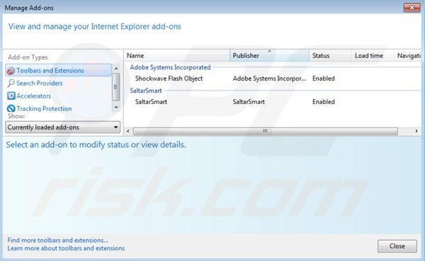 SaltarSmart removal from Internet Explorer