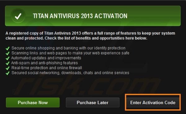 Titan Antivirus 2013 registration step 2