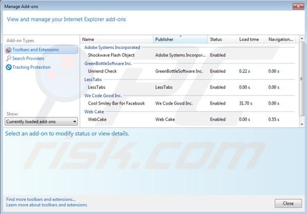 TrustedOffer.com pop-up virus removal from Internet Explorer