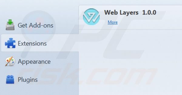 Web Layers removal from Mozilla Firefox