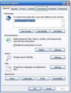 internet explorer internet connections 