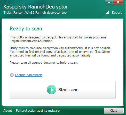kaspersky's rannoh decryptor