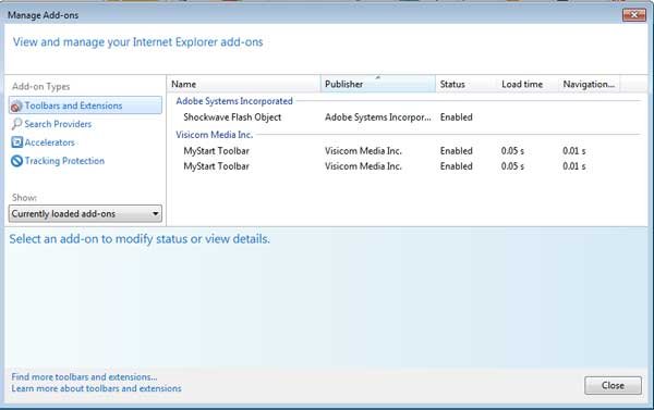 mystart toolbar Internet Explorer