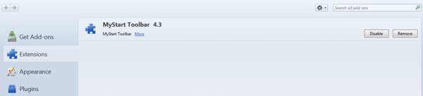 mystart toolbar Mozilla FireFox