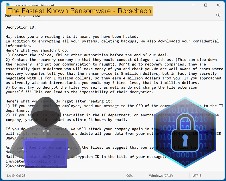 Security Researchers Discover The Fastest Known Ransomware Variant Rorschach