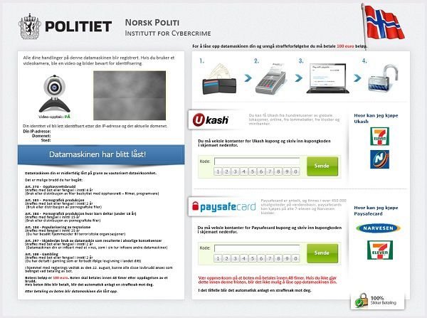 Norsk Politi Institutt for Cybercrime screen locker
