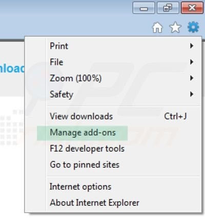Browsebit plugin removal from Internet Explorer step 1