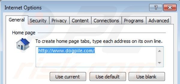 Dogpile removal from Intenret Explorer homepage