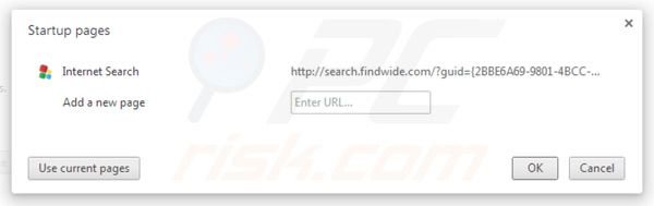 Removing search.findwide.com from Google Chrome homepage