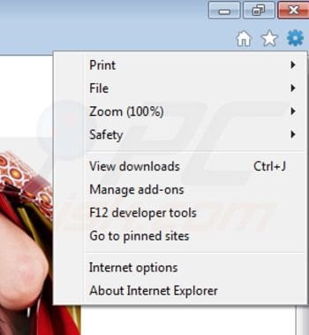Removing Shopper Pro from Internet Explorer extensions step 1