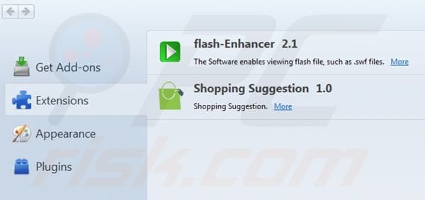 Removing Shopping suggestion from Mozilla Firefox step 2