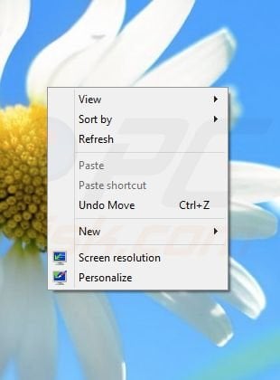 Adding My Computer icon on Windows 8 desktop step 1 