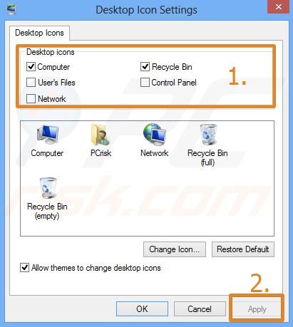 Adding My Computer icon on Windows 8 desktop step 3 