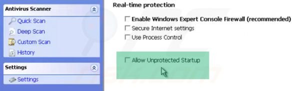 Windows Cleaning Toolkit selecting unprotected startup