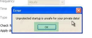 Windows Efficiency Console enabling unprotected startup step 2