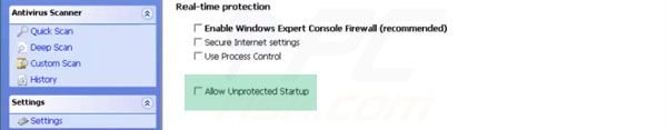 Windows Expert Console unprotected Startup