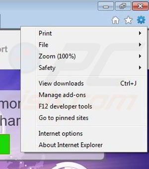 Removing CommonShare from Internet Explorer step 1