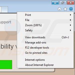 Removing Fortunitas from Internet Explorer step 1
