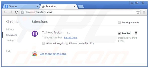 Removing mefeedia toolbar from Google Chrome extensions