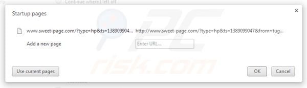 Removing sweet-page.com from Google Chrome homepage