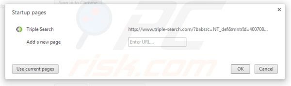 Removing triple-search.com from Google Chrome homepage