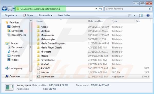 Renaming the executable file of Windows Antivirus Master step 1