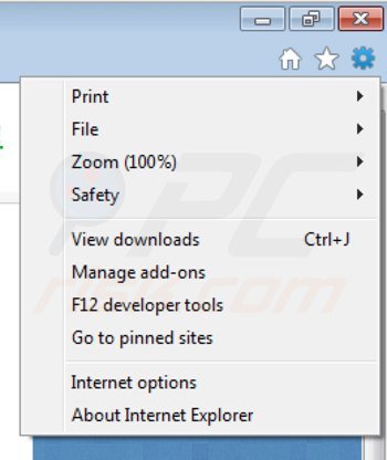 Removing Coupon Clipster ads from Internet Explorer step 1