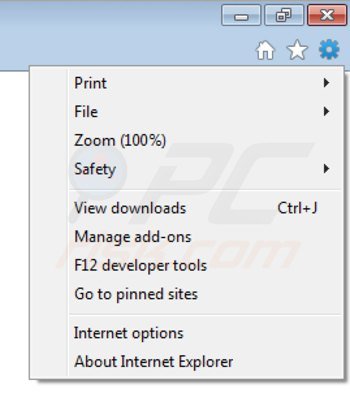 Removing irobinhood from Internet Explorer step 1