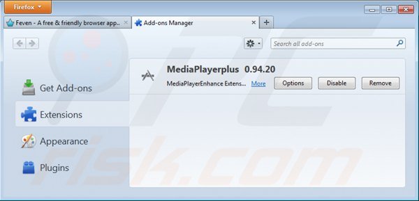 Removing mediaplayerplus from Mozilla Firefox step 2