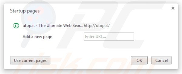 Removing utop.it from Google Chrome homepage