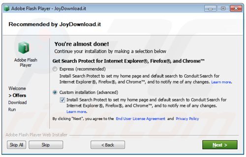 conduit browser hijacker installer