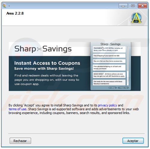 sharp savings adware installer
